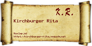 Kirchburger Rita névjegykártya