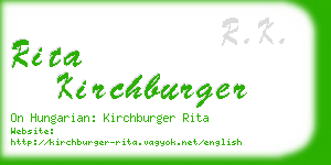 rita kirchburger business card